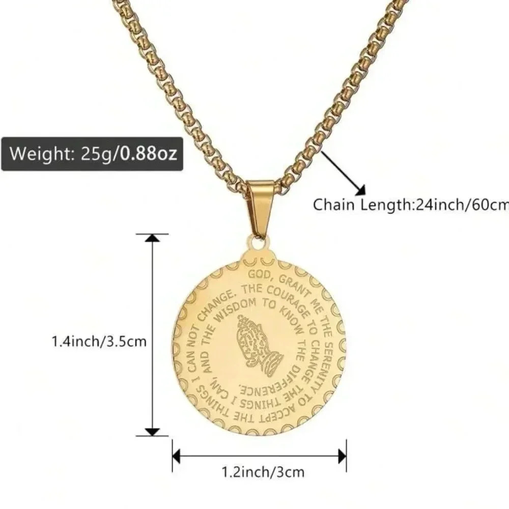 Serenity prayer chain pendant necklace - Picture 4 of 4